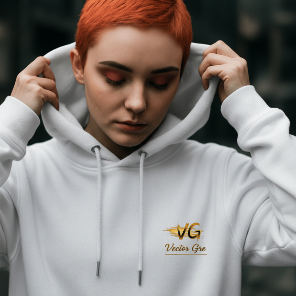 Two or more women dressed in stylish, fitted streetwear pieces. The colors are sleek and modern, and the background is soft and minimal, emphasizing confidence and expressive designs.